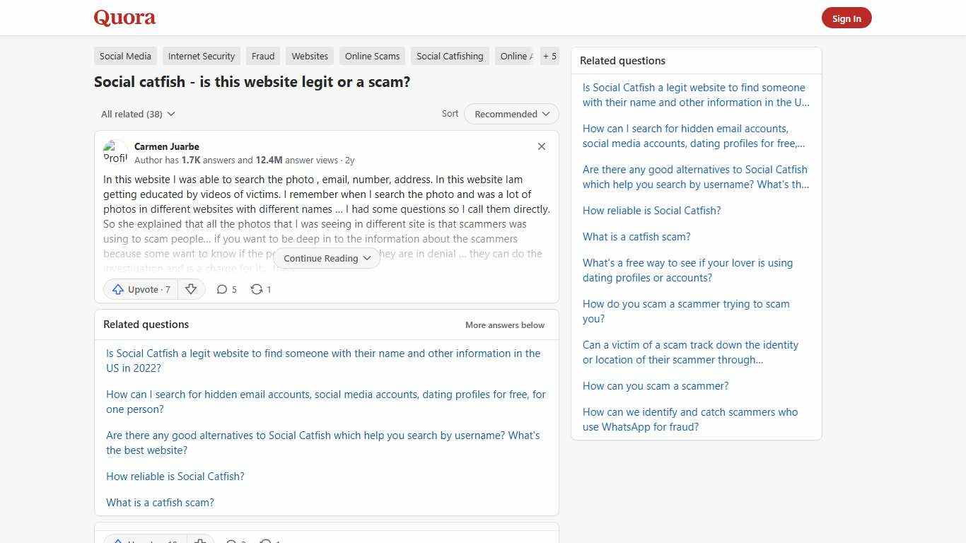 Social catfish - is this website legit or a scam? - Quora